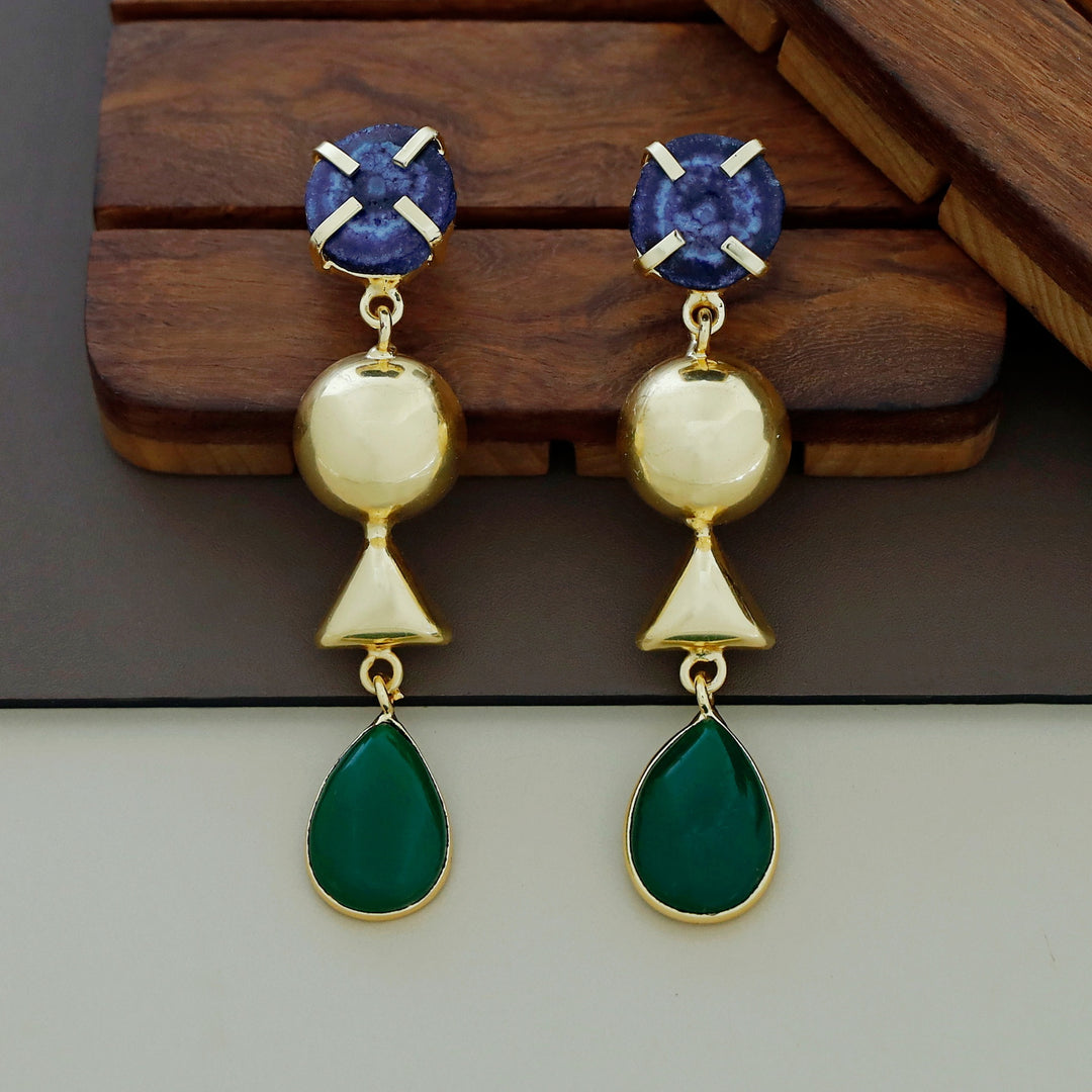 Analeia Claw Agate + Glossy Stone Earring