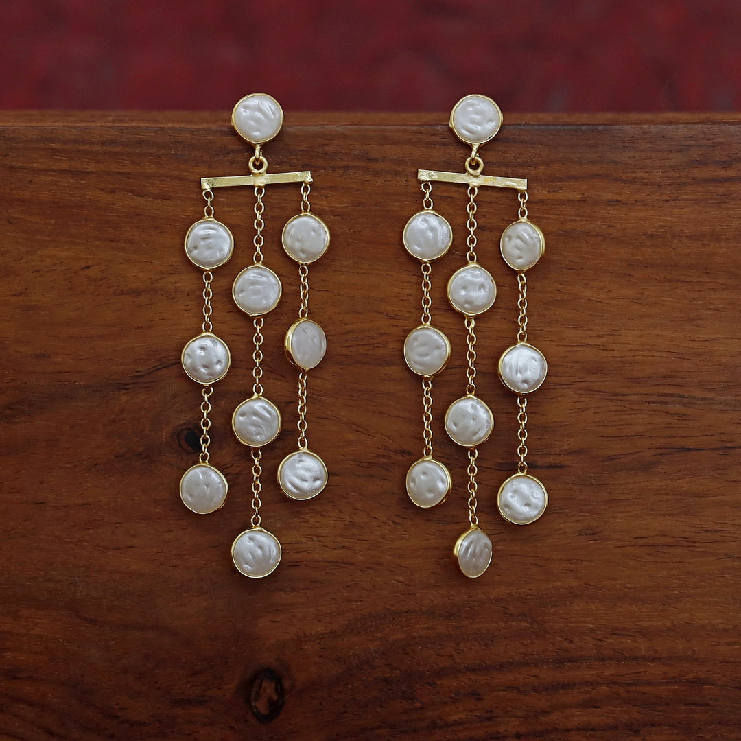 Haariya Golden Circle 3 Layer Baroque Earring