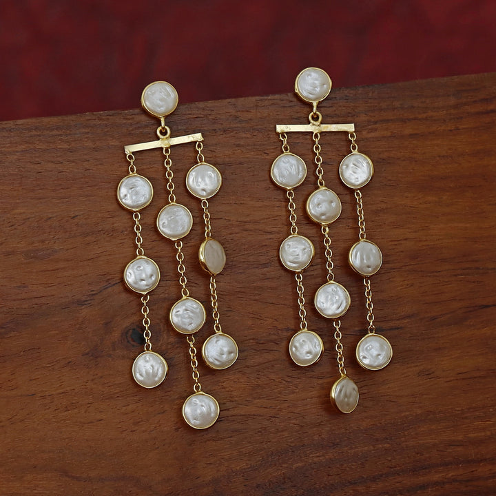 Haariya Golden Circle 3 Layer Baroque Earring