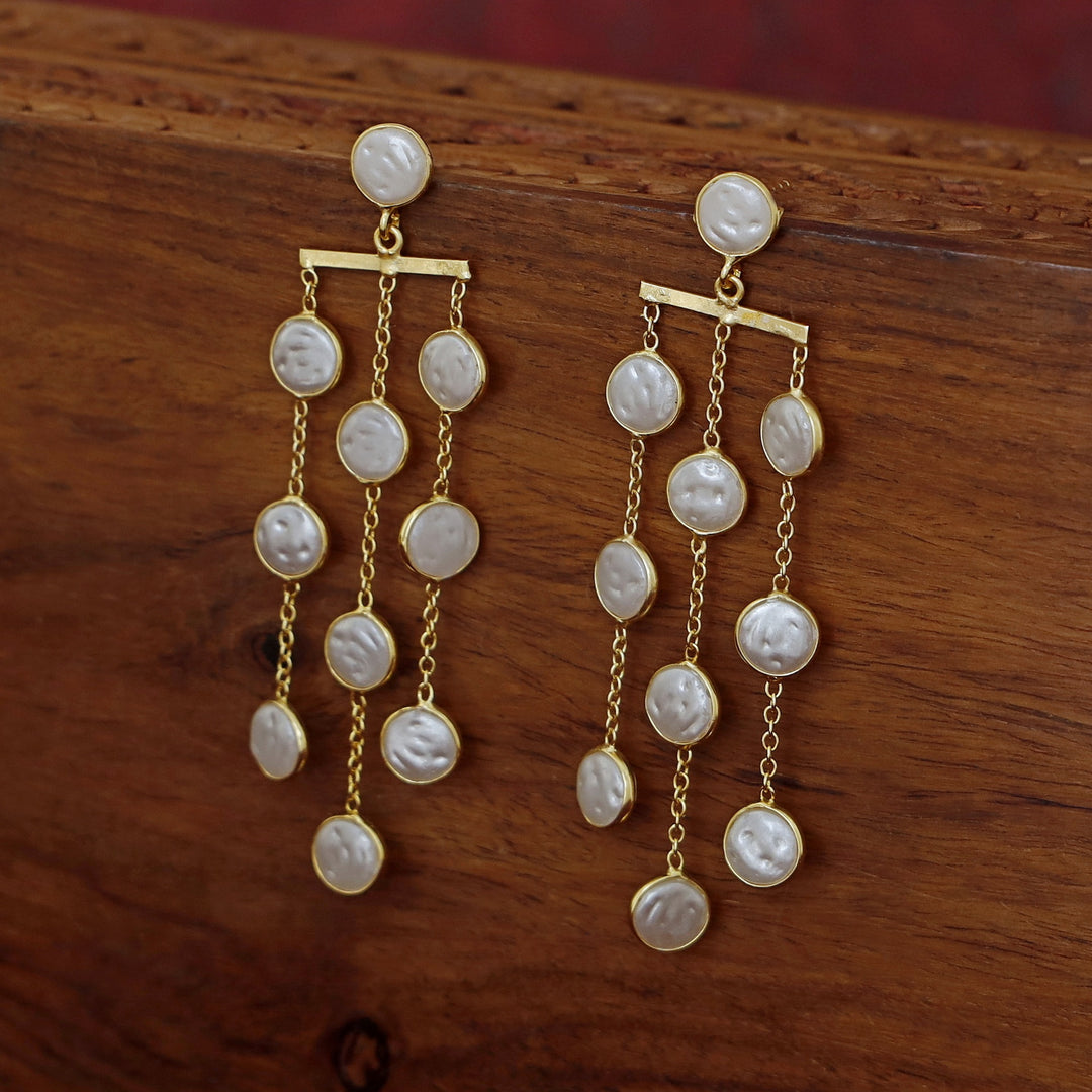 Haariya Golden Circle 3 Layer Baroque Earring