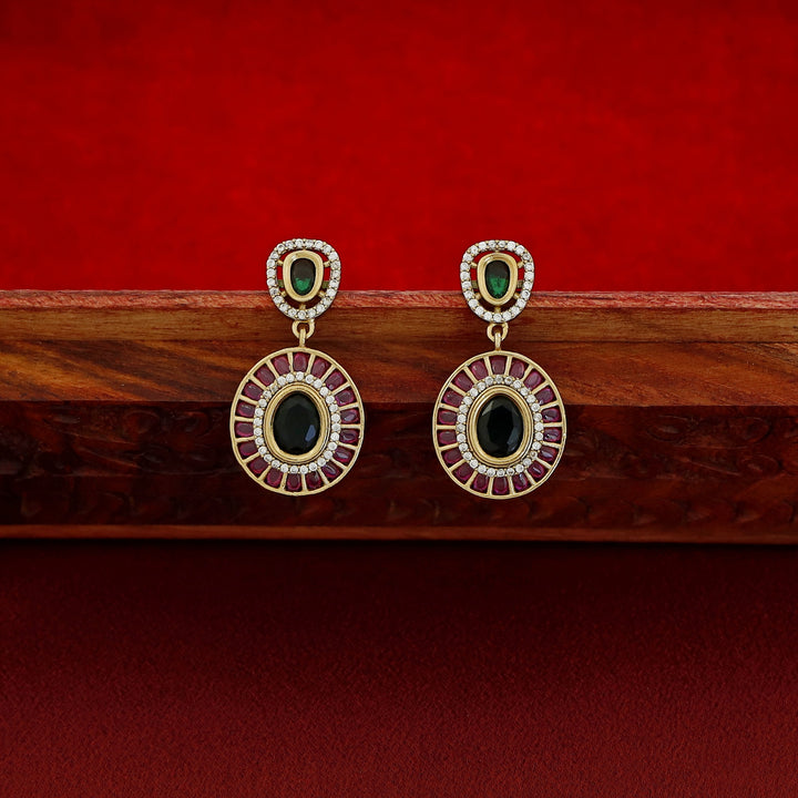 Yukha AD stone Short Neckpiece With Earring