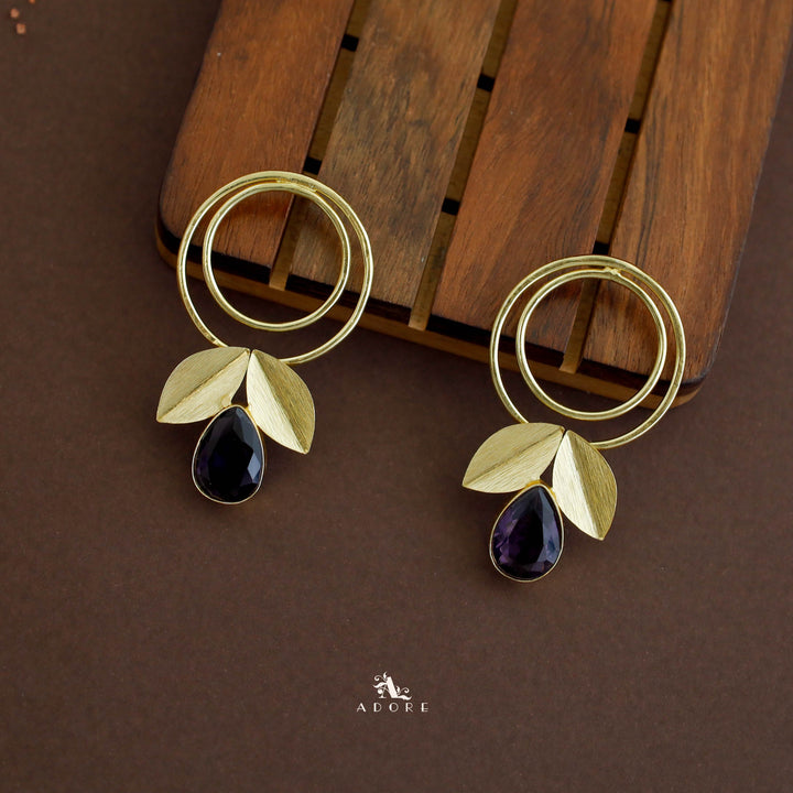 Dazzella Leafy Glossy Round Earring