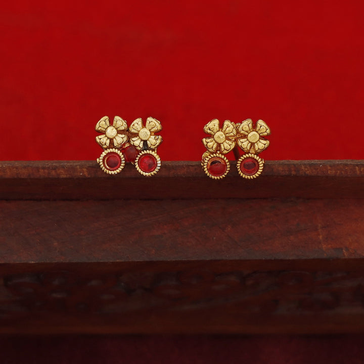 Aarunya Mini Flower Circle Short Neckpiece With Earring