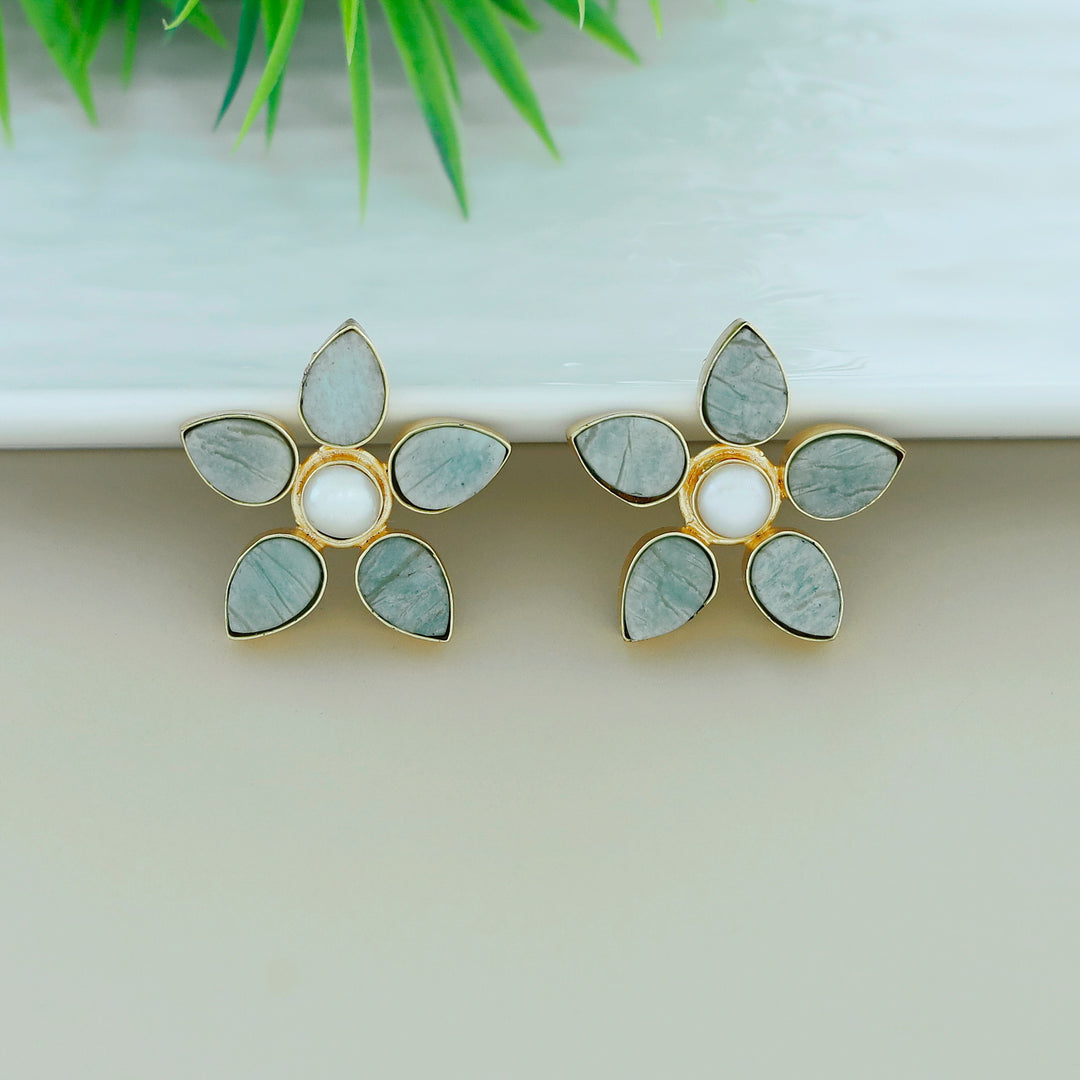 Adore Raw Stone - Flower Earring (Colours Available)