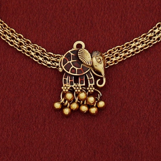 Pallavini 5 Airavat Choker/Short Neckpiece With Earring