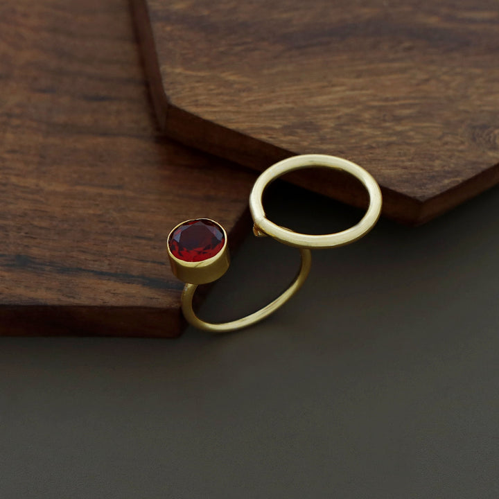 Sanviya Circle Plus Glossy Ring