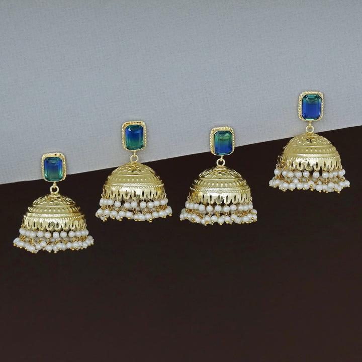 Sangria Golden Pearl Jhumka
