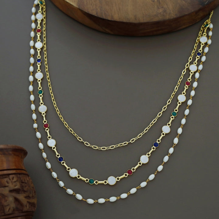 Jona 3 Layer Glossy Pearl Neckpiece