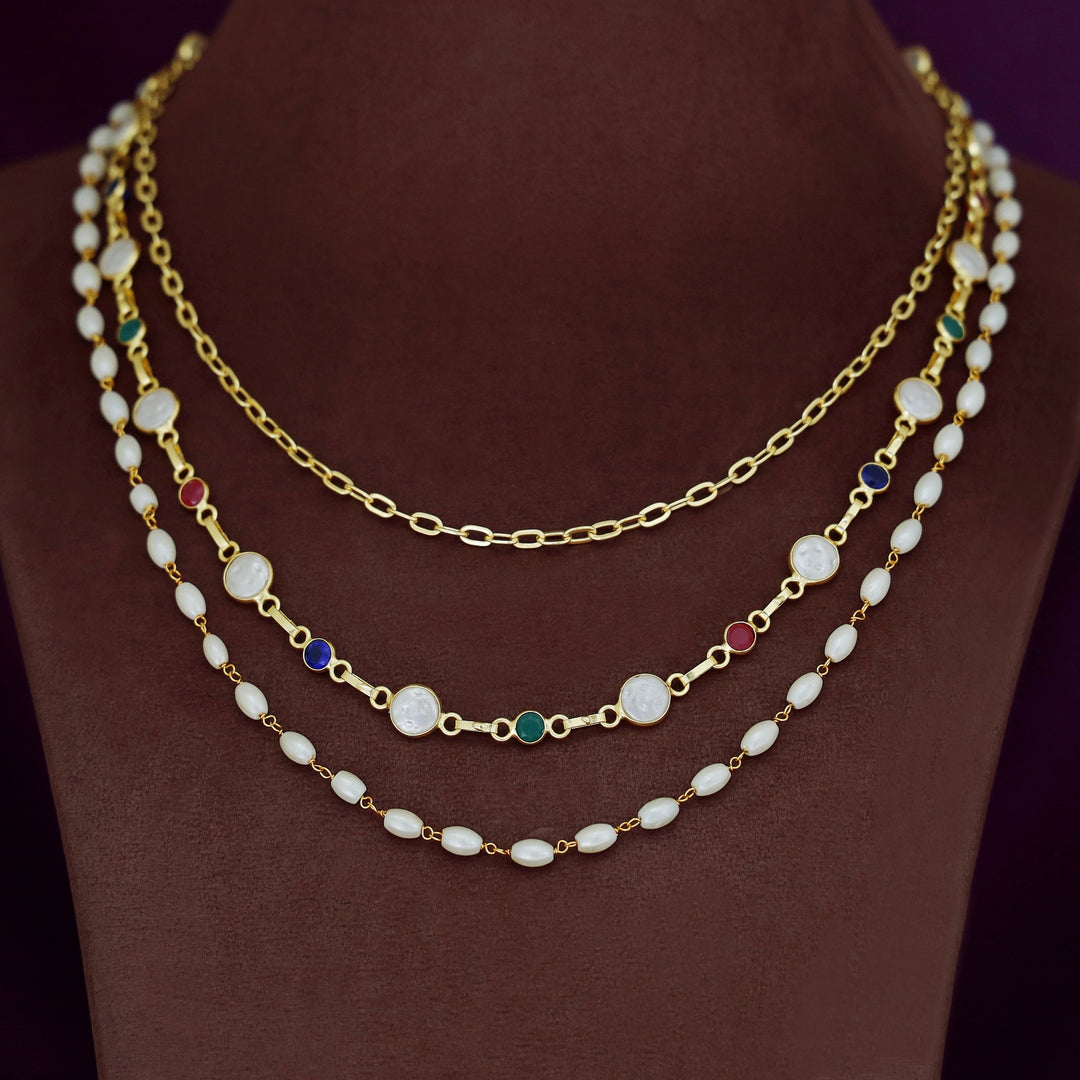 Jona 3 Layer Glossy Pearl Neckpiece