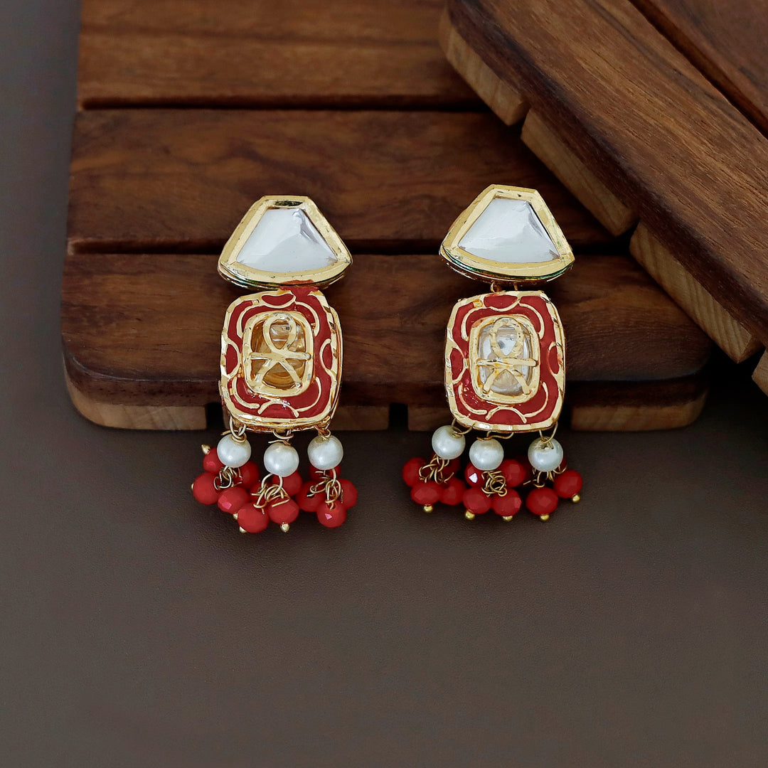 Vyusti Polki Kundan Neckpiece With Earring