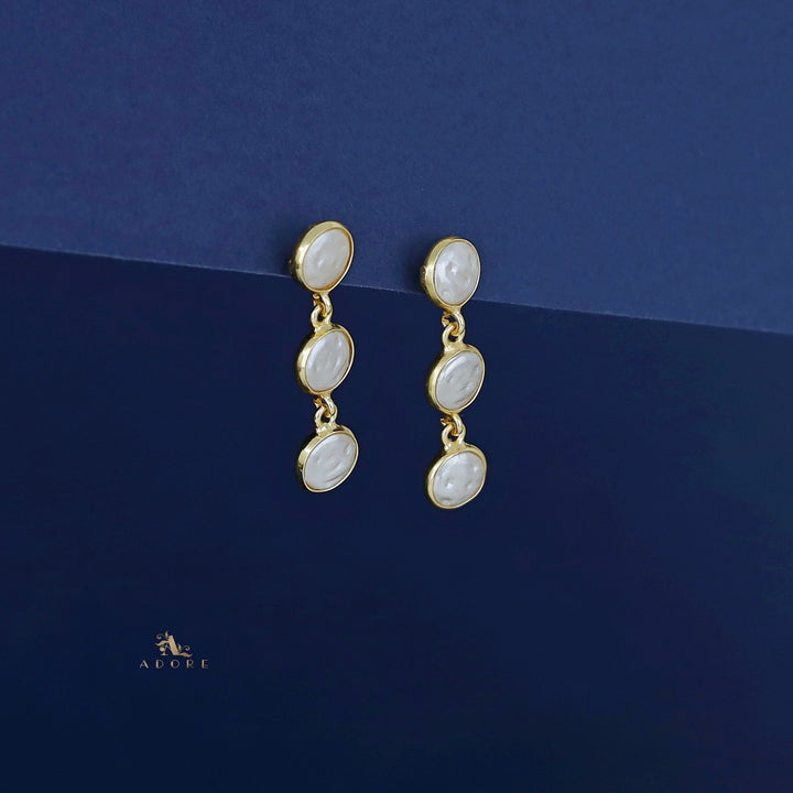 Joyera Golden Tri Circle Baroque Earring