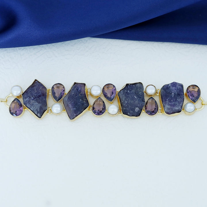 Eidhen Raw Stone +Glossy Pearl Choker