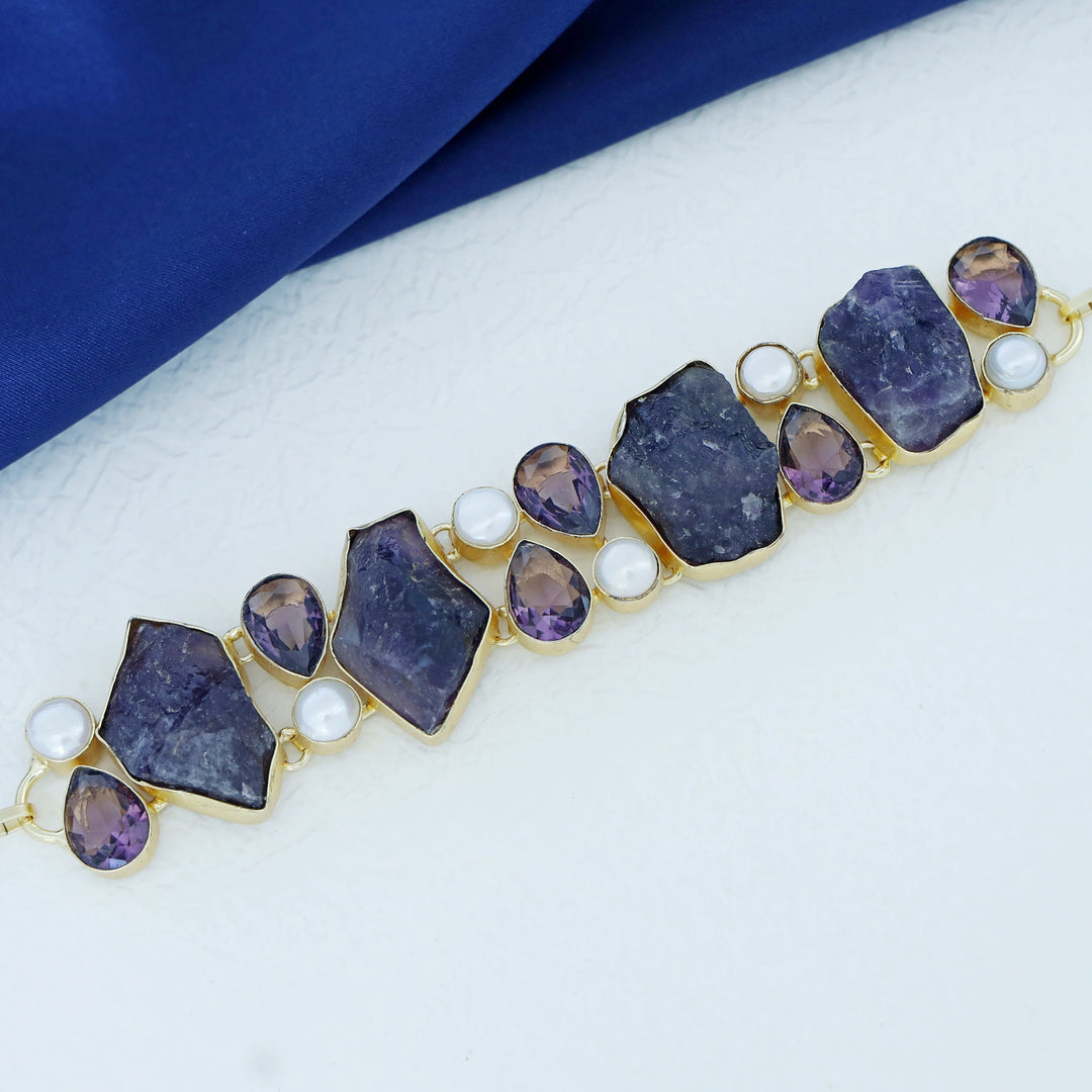 Eidhen Raw Stone +Glossy Pearl Choker