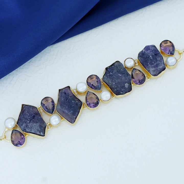 Eidhen Raw Stone +Glossy Pearl Choker