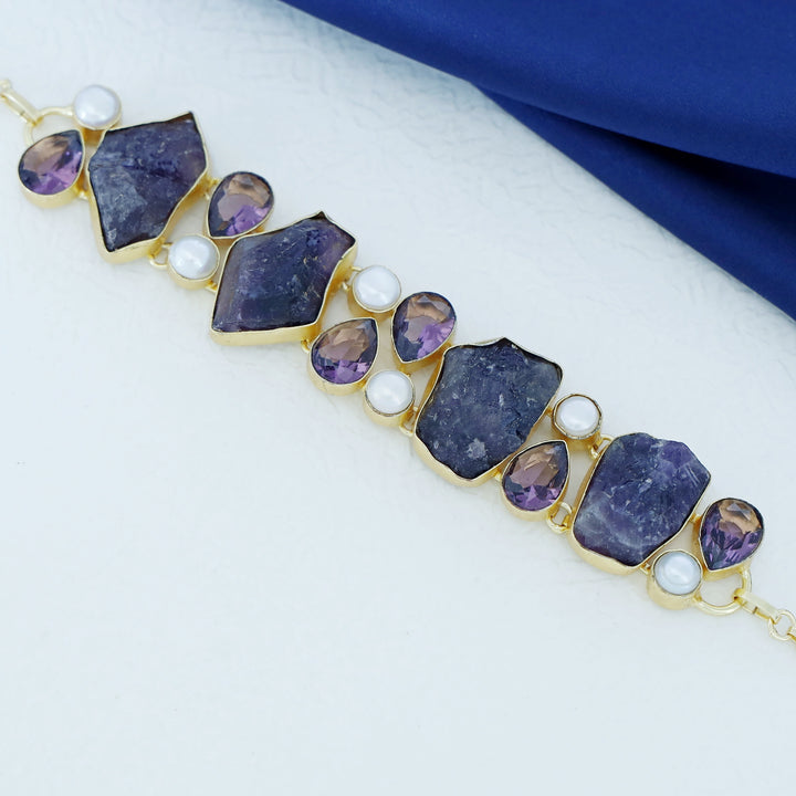 Eidhen Raw Stone +Glossy Pearl Choker