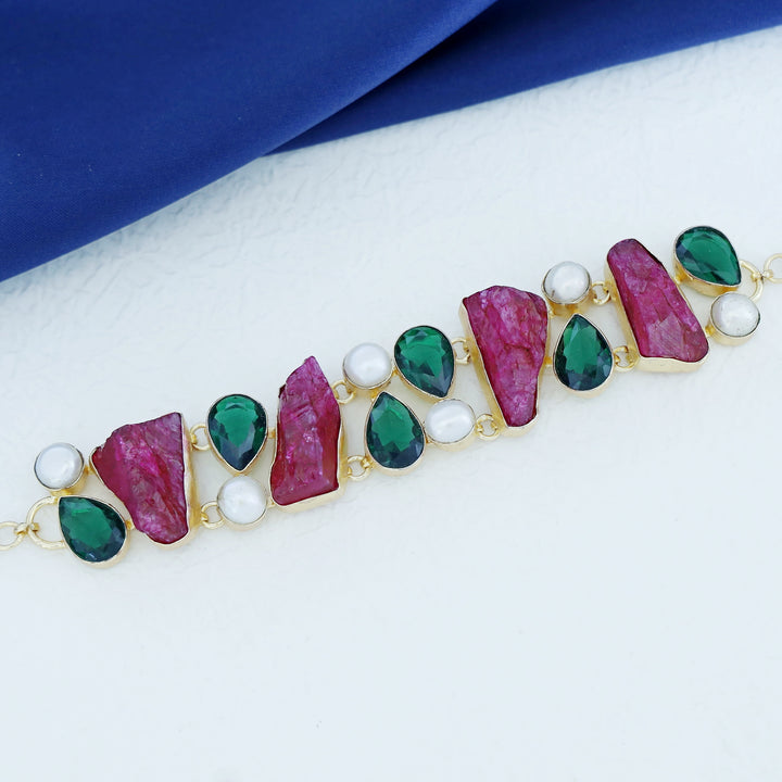 Caroline Dyed Stone + Glossy Pearl Choker
