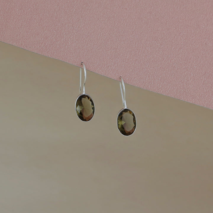 Cercel Silver Oval Drops