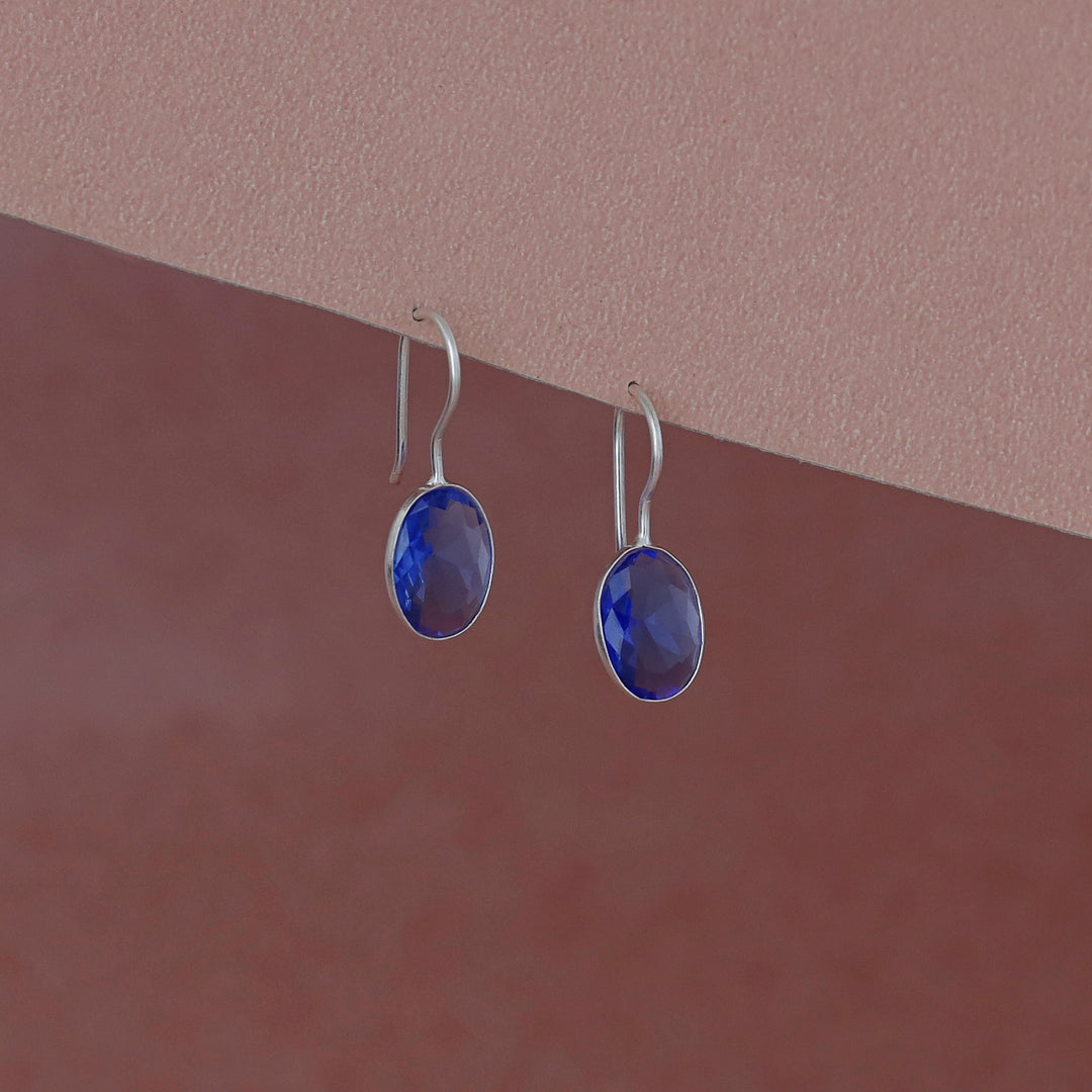 Cercel Silver Oval Drops