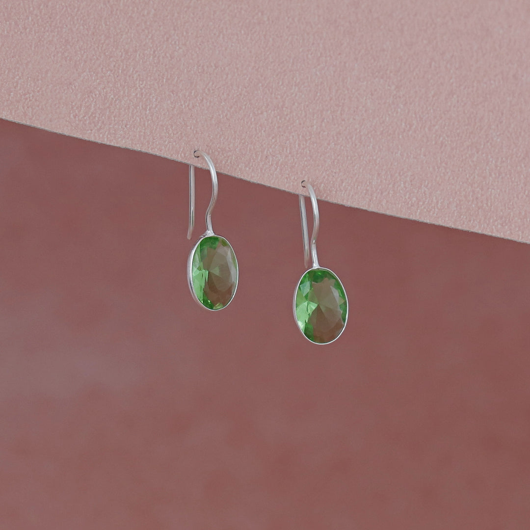 Cercel Silver Oval Drops