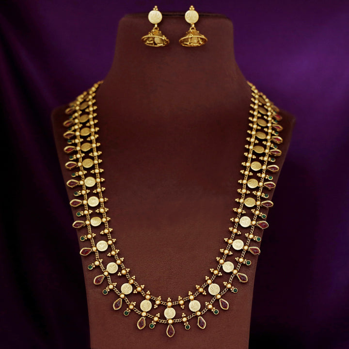 Chitrani Kashi 2 Layer Long Neckpiece With Earring
