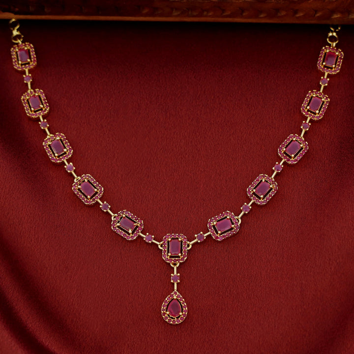 Nishka AD Stone Rectangle Short Neckpiece