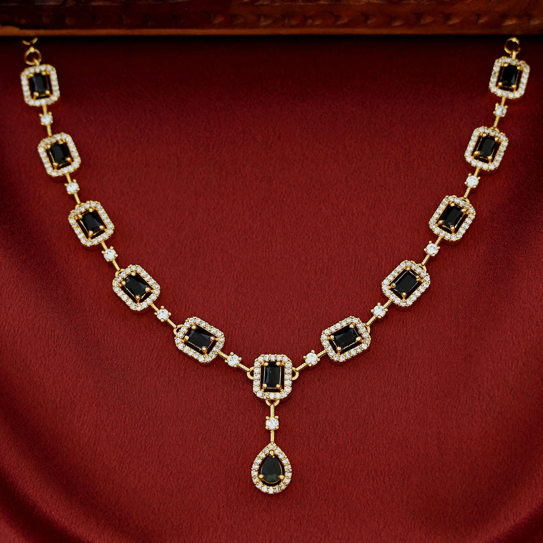 Nishka AD Stone Rectangle Short Neckpiece