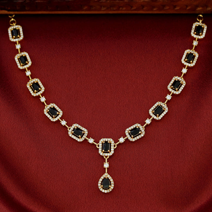 Nishka AD Stone Rectangle Short Neckpiece