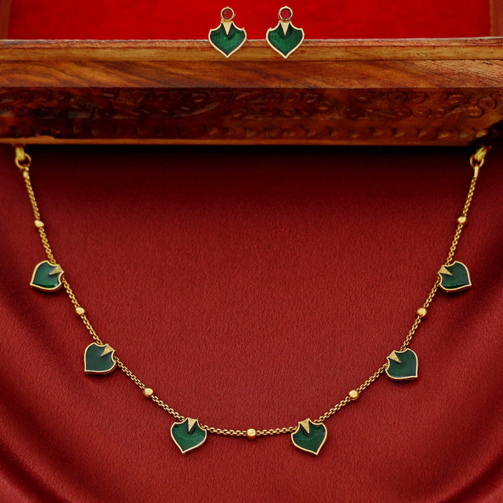 Vanika Golden Ball Palakka Short Neckpiece With Stud