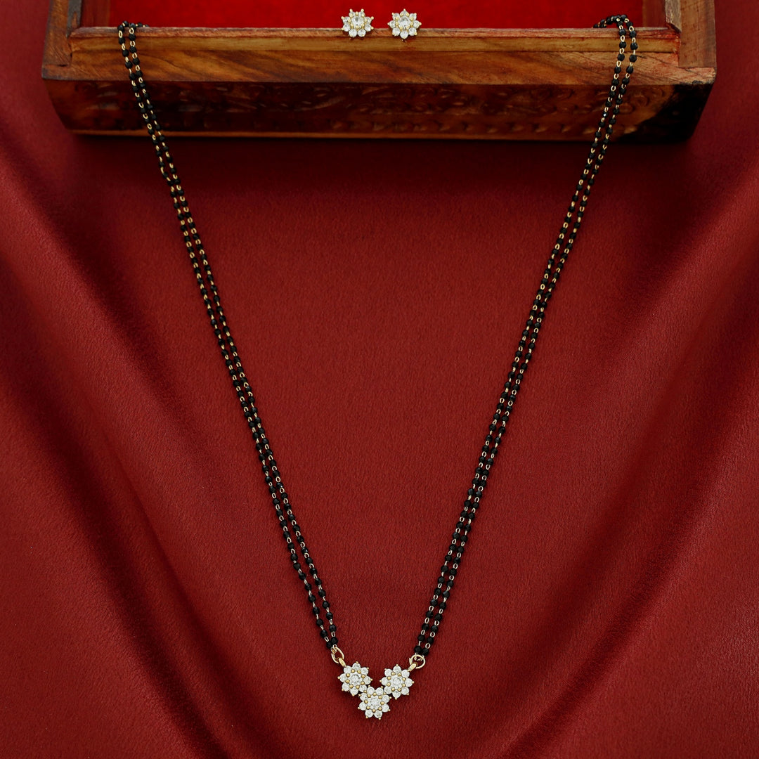 Aanya 3 Floral 2 Layer Mangalsutra Neckpiece With Stud