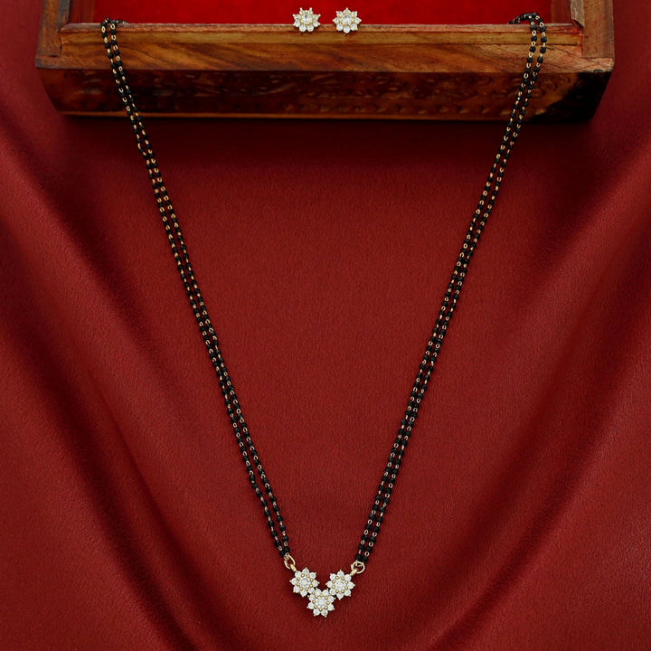 Aanya 3 Floral 2 Layer Mangalsutra Neckpiece With Stud