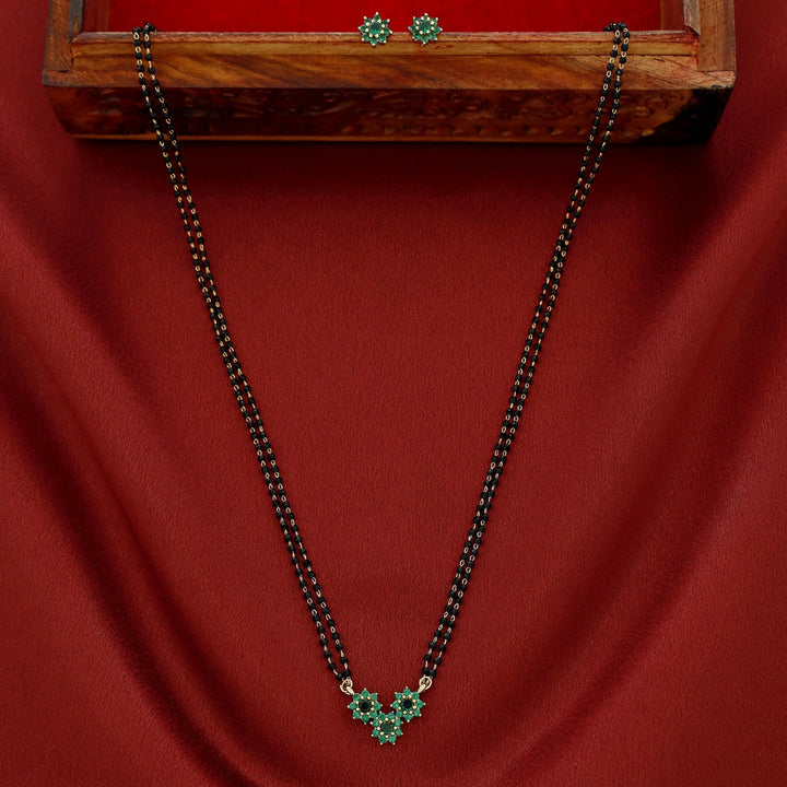 Aanya 3 Floral 2 Layer Mangalsutra Neckpiece With Stud