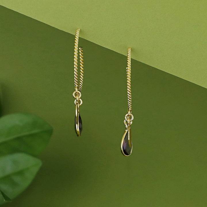 Elsa Golden Twisted Glossy Hoop Earring