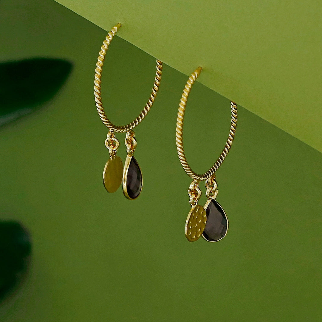 Elsa Golden Twisted Glossy Hoop Earring