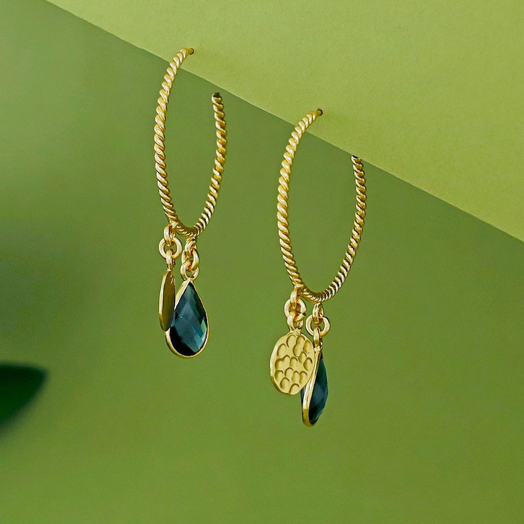 Elsa Golden Twisted Glossy Hoop Earring