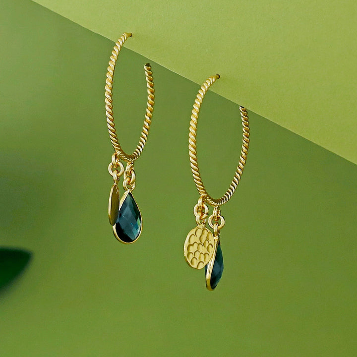 Elsa Golden Twisted Glossy Hoop Earring