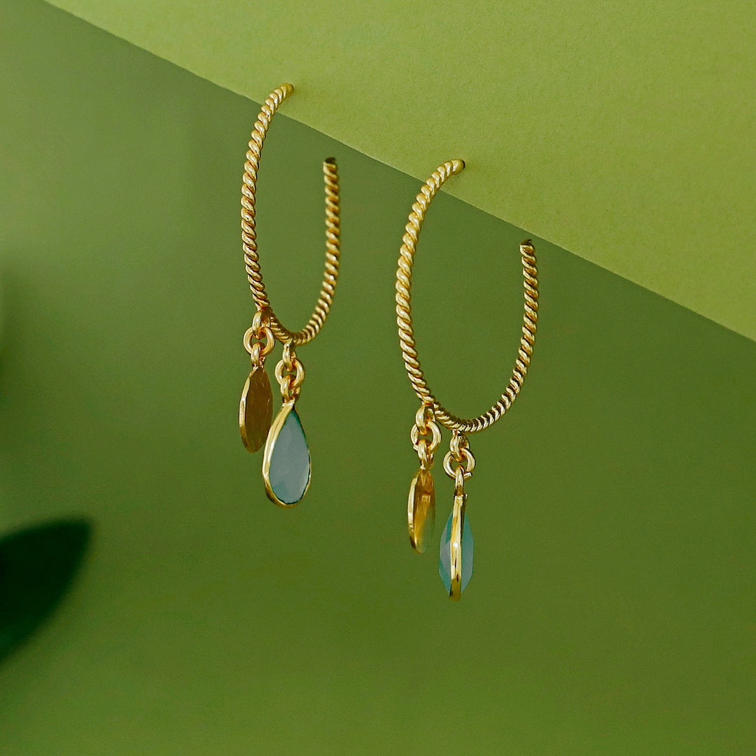 Elsa Golden Twisted Glossy Hoop Earring