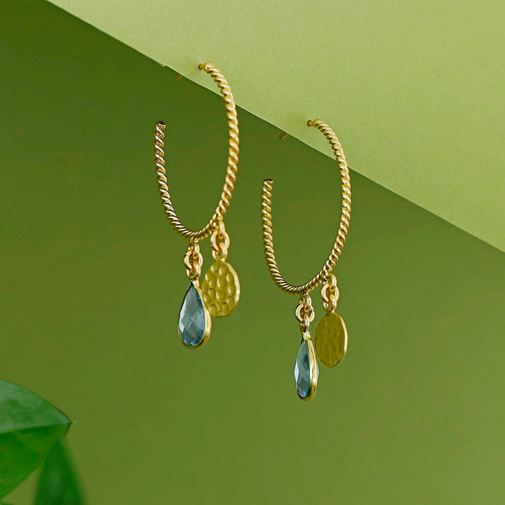 Elsa Golden Twisted Glossy Hoop Earring