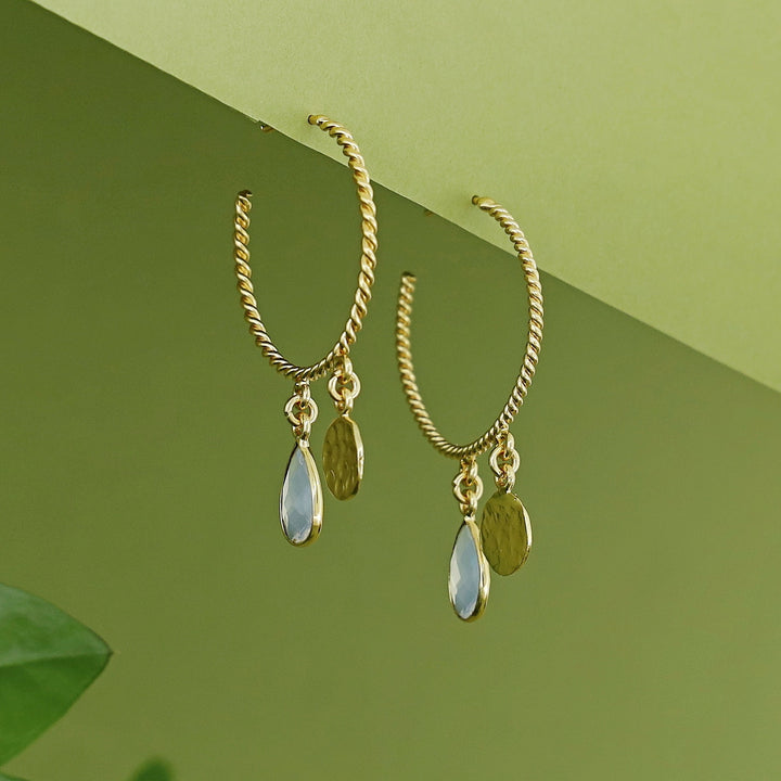 Elsa Golden Twisted Glossy Hoop Earring