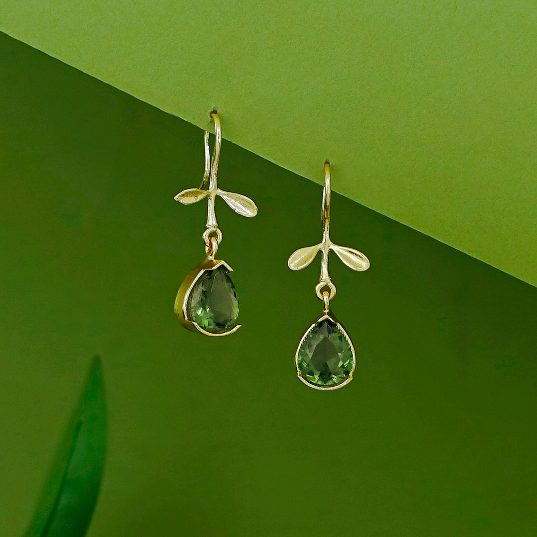 Ihita Dual Small Leaf Glossy Drop