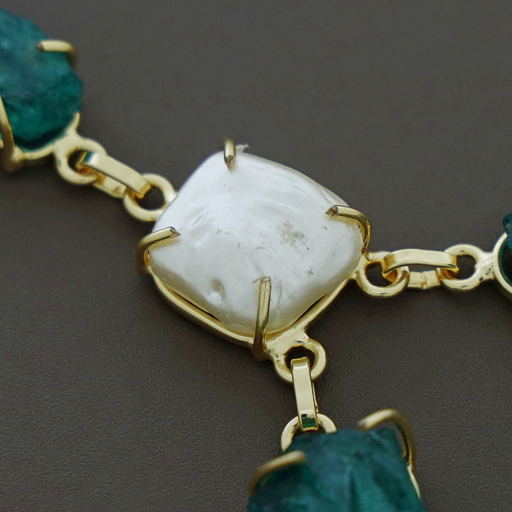 Nessa Claw Baroque + Dyed + Raw Stone Neckpiece