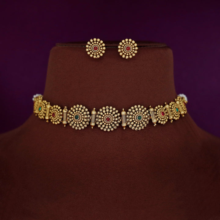 Tanvika Chakra Stick Choker with Earring