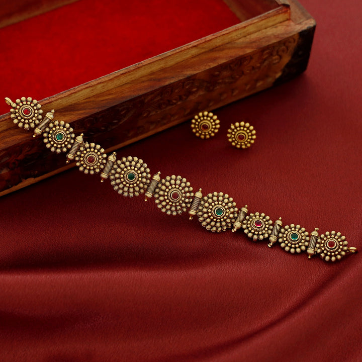 Tanvika Chakra Stick Choker with Earring