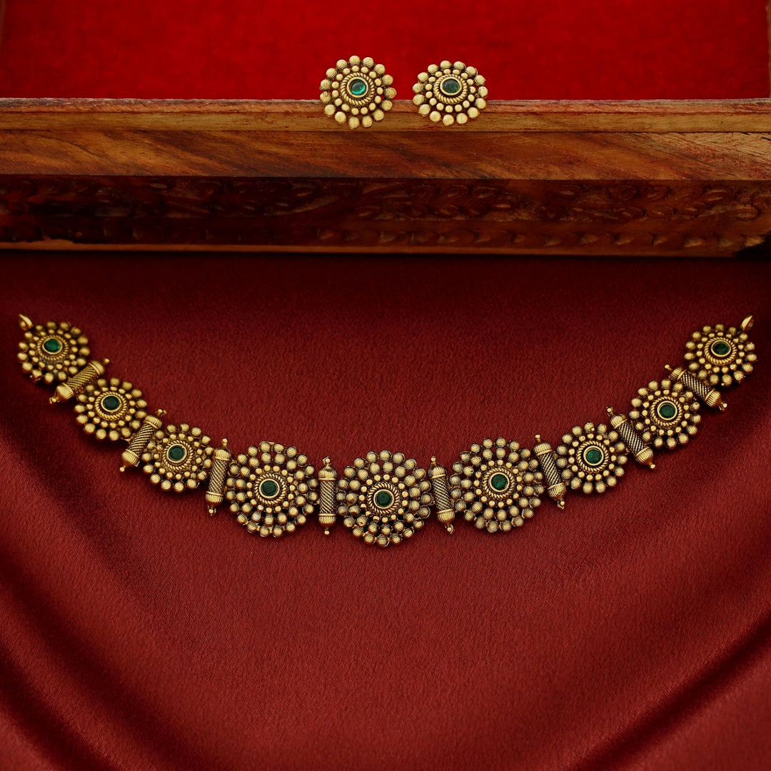 Tanvika Chakra Stick Choker with Earring