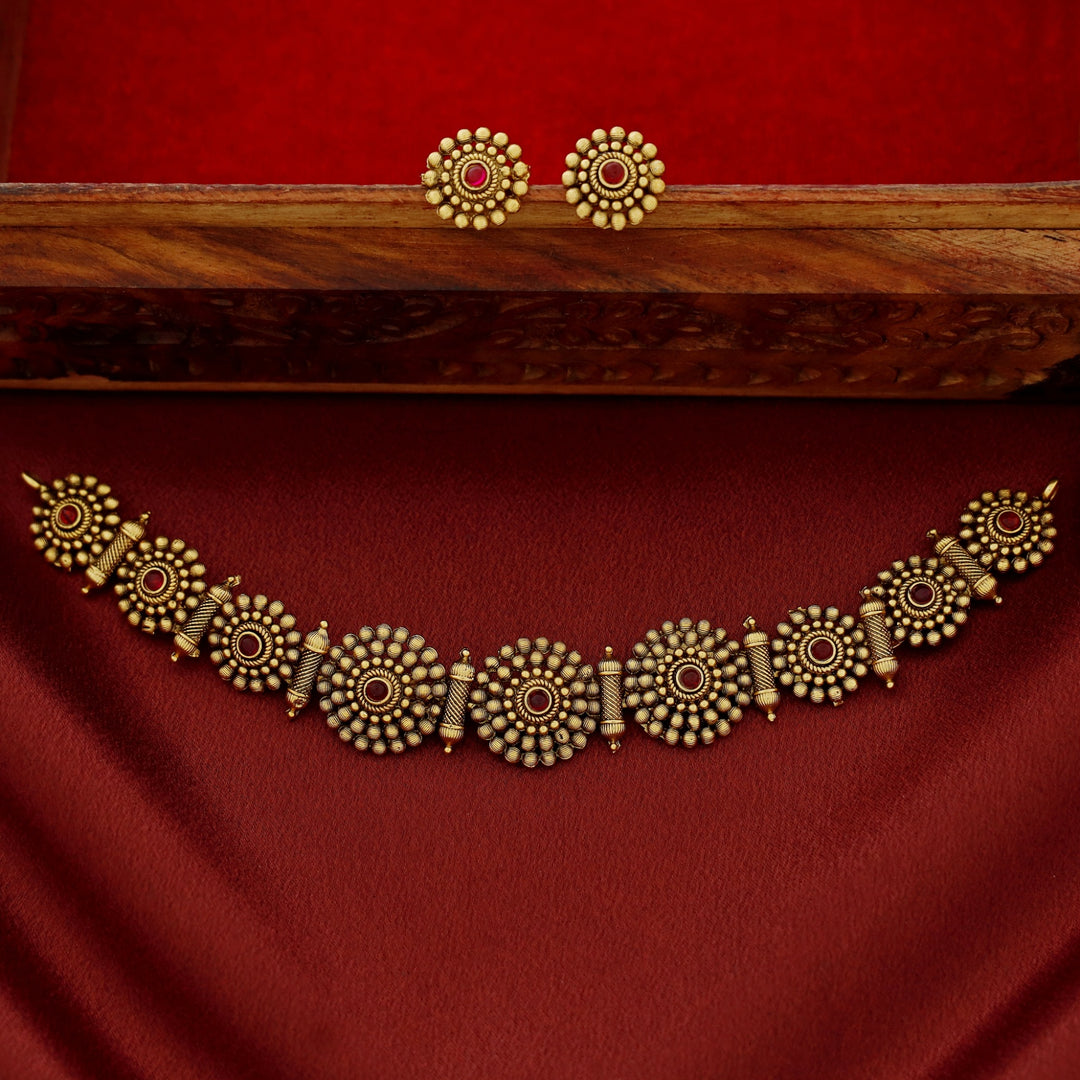 Tanvika Chakra Stick Choker with Earring