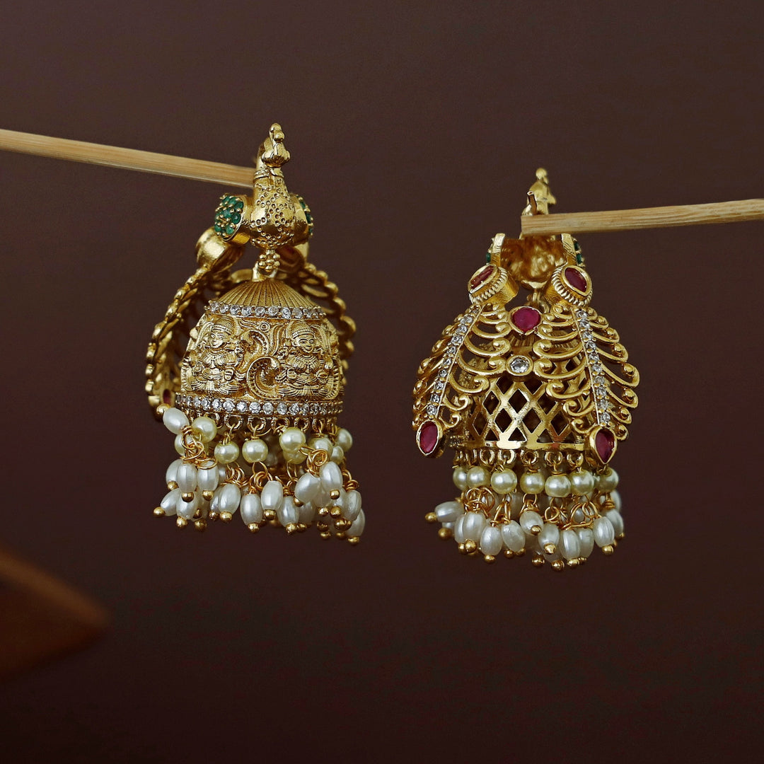 Peacock Pearl Jhumka