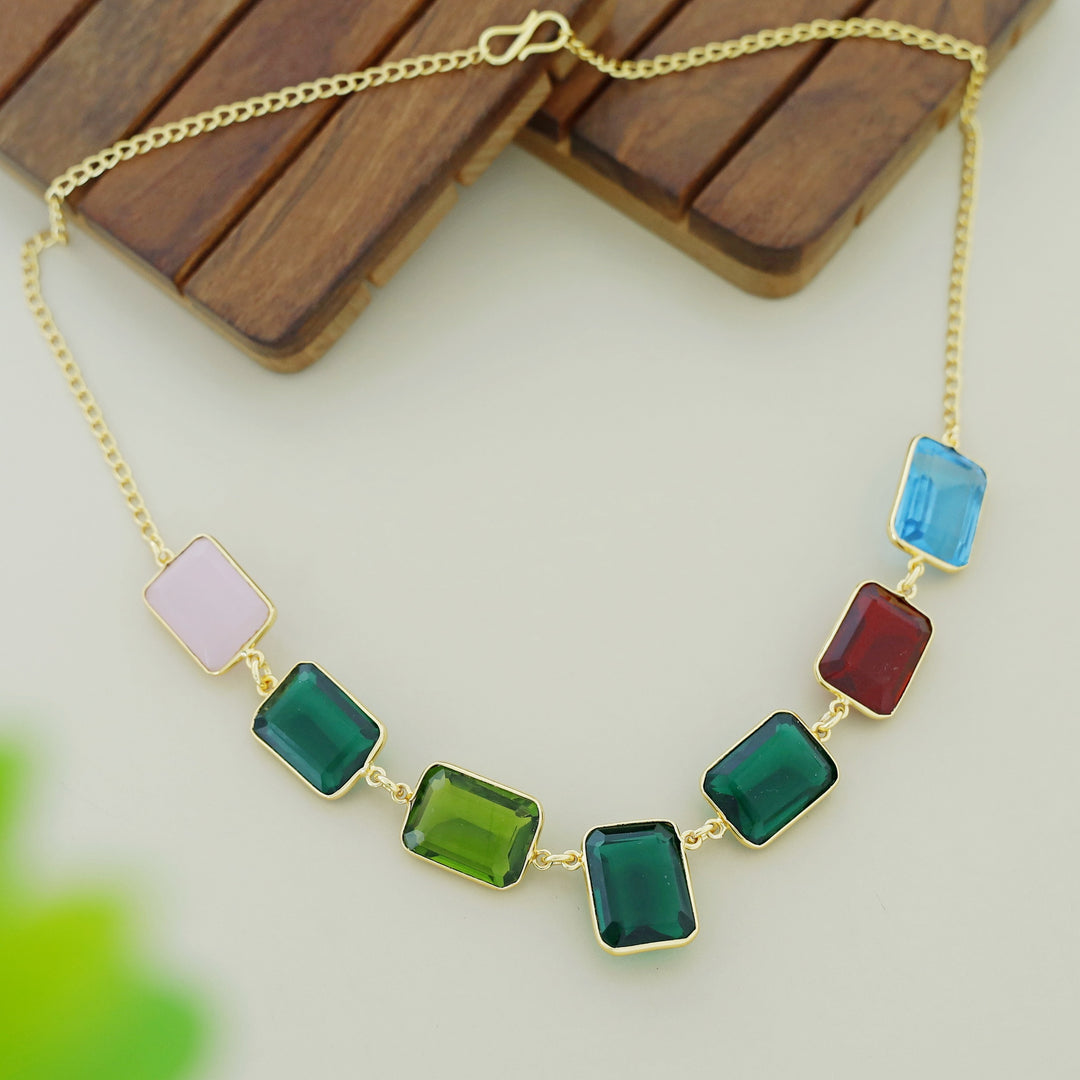 Zenia Rectangle Glossy Neckpiece