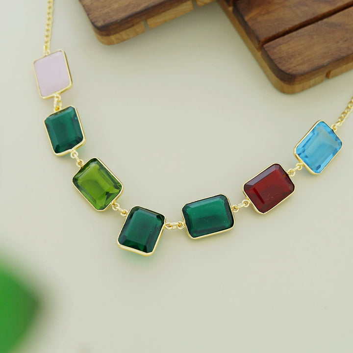 Zenia Rectangle Glossy Neckpiece