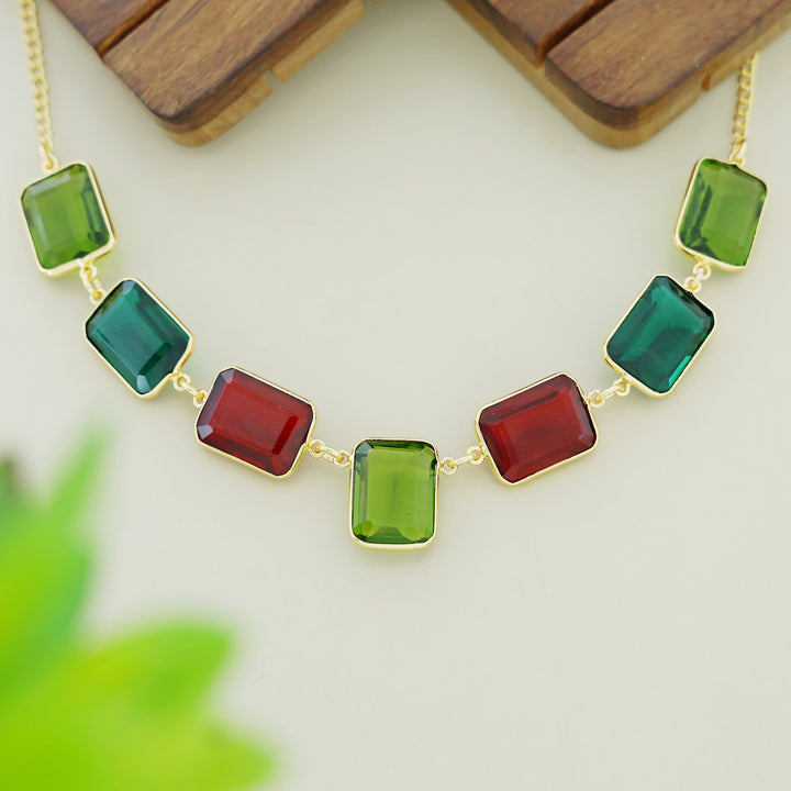 Zenia Rectangle Glossy Neckpiece