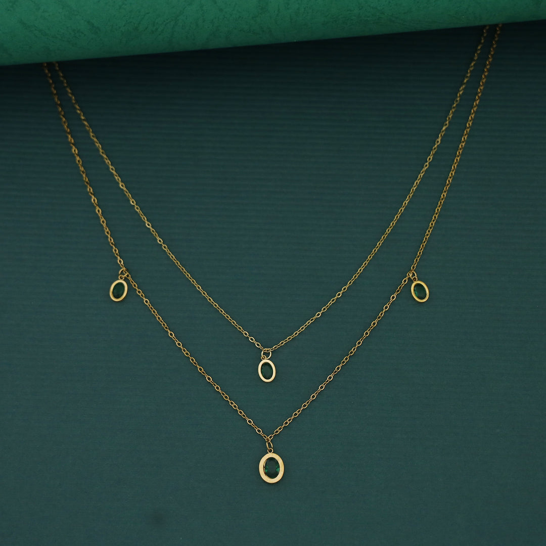 Anakin Oval Glossy Stone 2 Layer Neckpiece