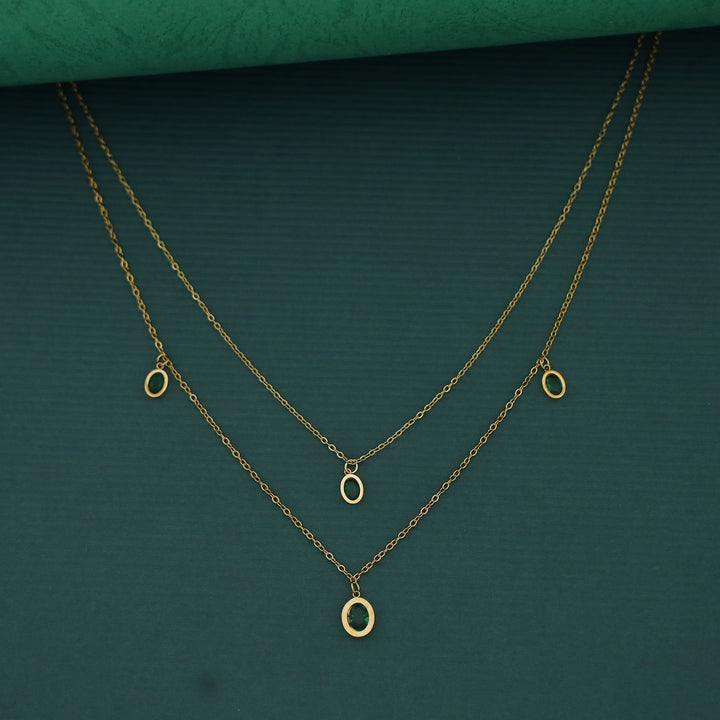 Anakin Oval Glossy Stone 2 Layer Neckpiece